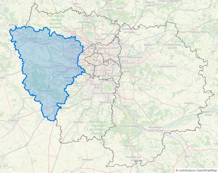 Carte de la zone en Île-de-France